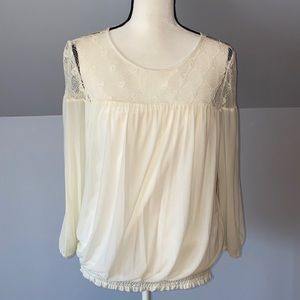 ECI ivory  sheer blouse